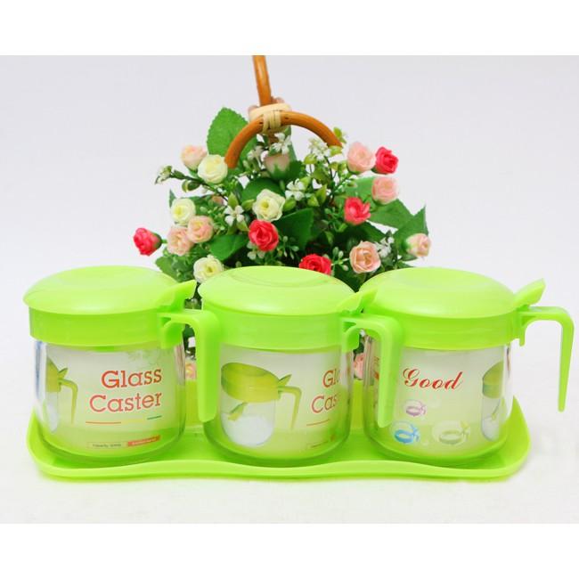 Combo 62 Bộ 3 Hủ Thủy Tinh Đựng Gia Vị Cao Cấp