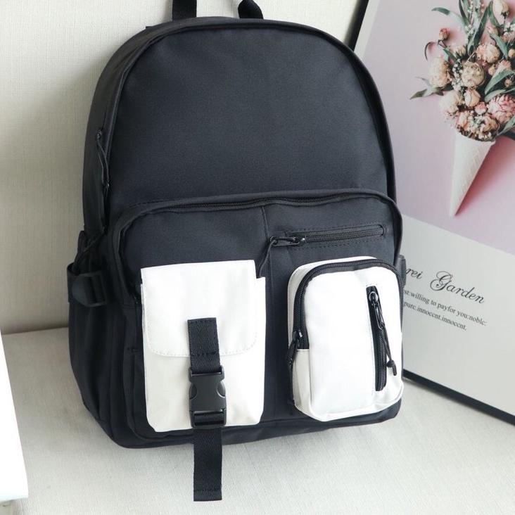Balo học sinh, sinh viên thời trang unisex với chất dù cao cấp nhẹ bền - BOM