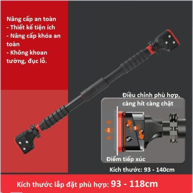 Xà đơn treo tường 72cm-140cm,gắn tường gắn cửa thông minh tiện lọi - Đỏ Đen - 93-140cm