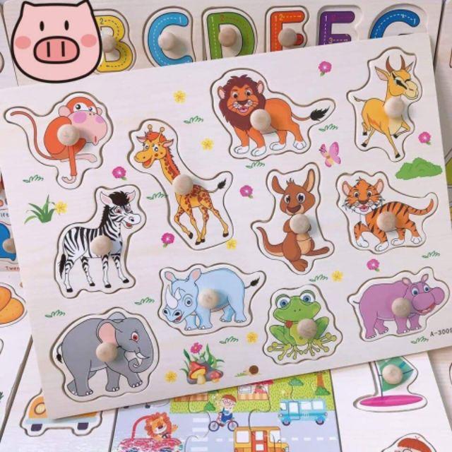 Combo đồ chơi 5 bảng núm gỗ cho bé Tự Chọn
