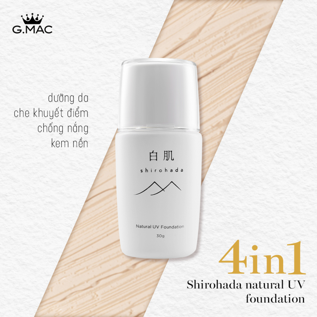 Kem Chống Nắng Shirohada Natural Uv Foundation (30ml)