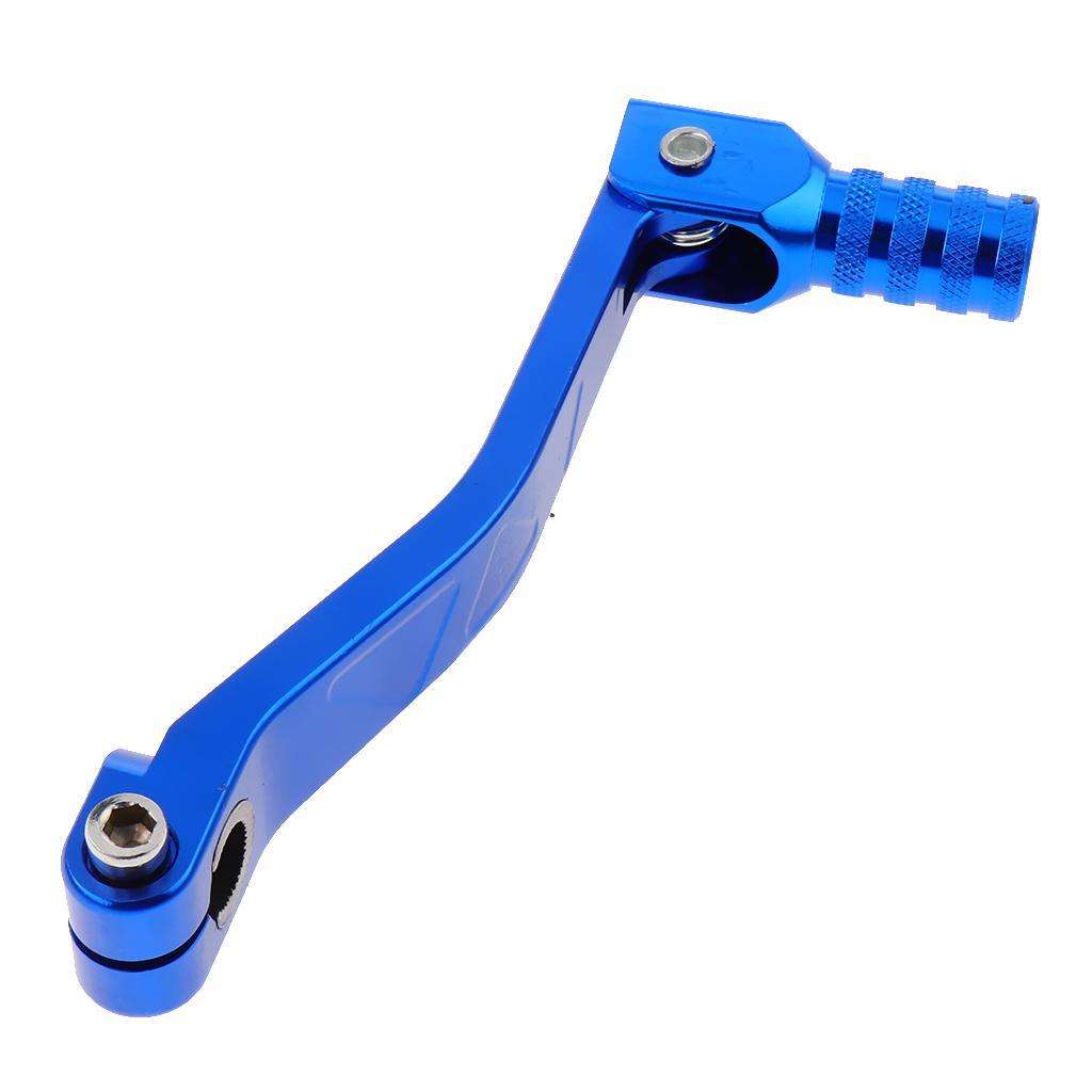 Universal Motorcycle CNC Adjustable Folding Gear Shift Lever Blue + Red