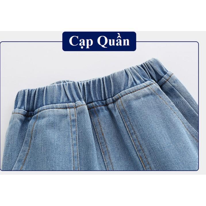 Quần bé trai, quần short jean bé trai thêu hình xe