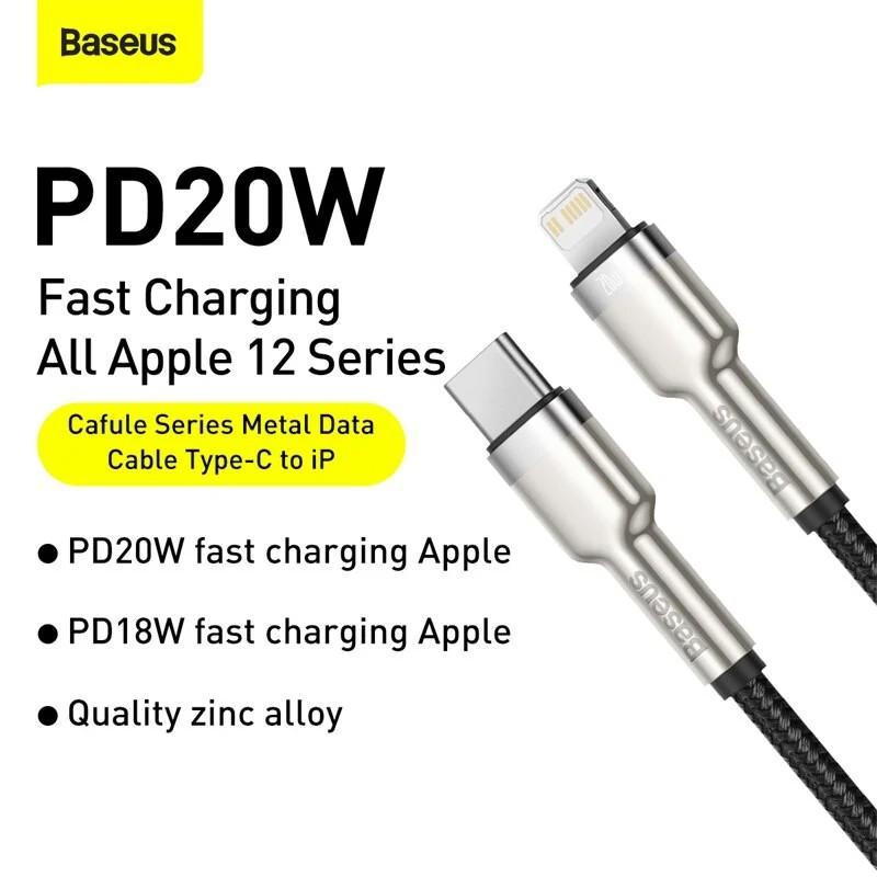 Cáp sạc nhanh C to Lightning 20W cho iPhone 12 Cafule Series Baseus LV906- Hàng chính hãng.