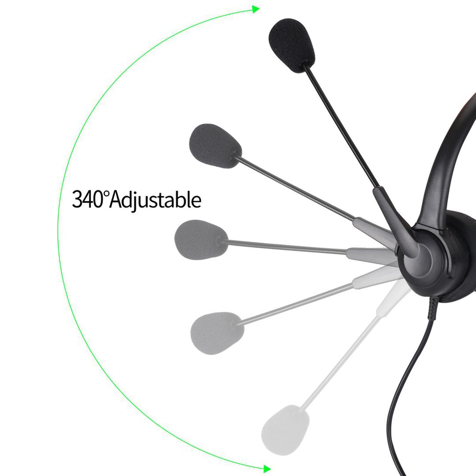 USB Computer Headset Rotating Microphone Comfortable for Call Center