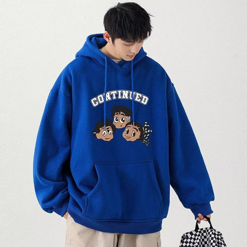 Áo Hoodie Tay Dài Dáng Rộng In Họa Tiết Hoạt Hình Vui Nhộn Phong Cách Mỹ Thời Trang Cho Nam Và Nữ M-3XL