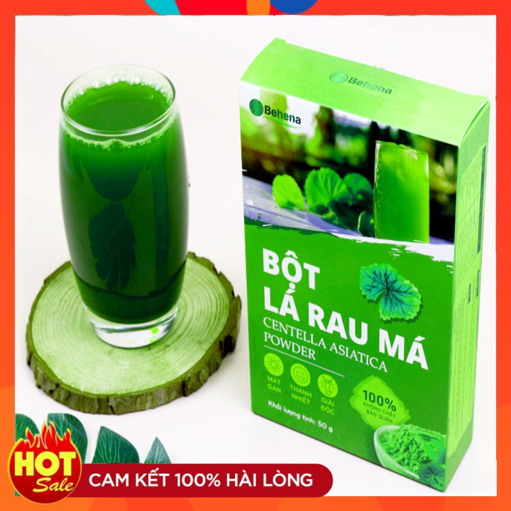 Bột rau má Behena nguyên chất 50gr - Thanh nhiệt giải độc, hỗ trợ tiêu hoá - Vị thanh Không Chát - Siêu Mịn