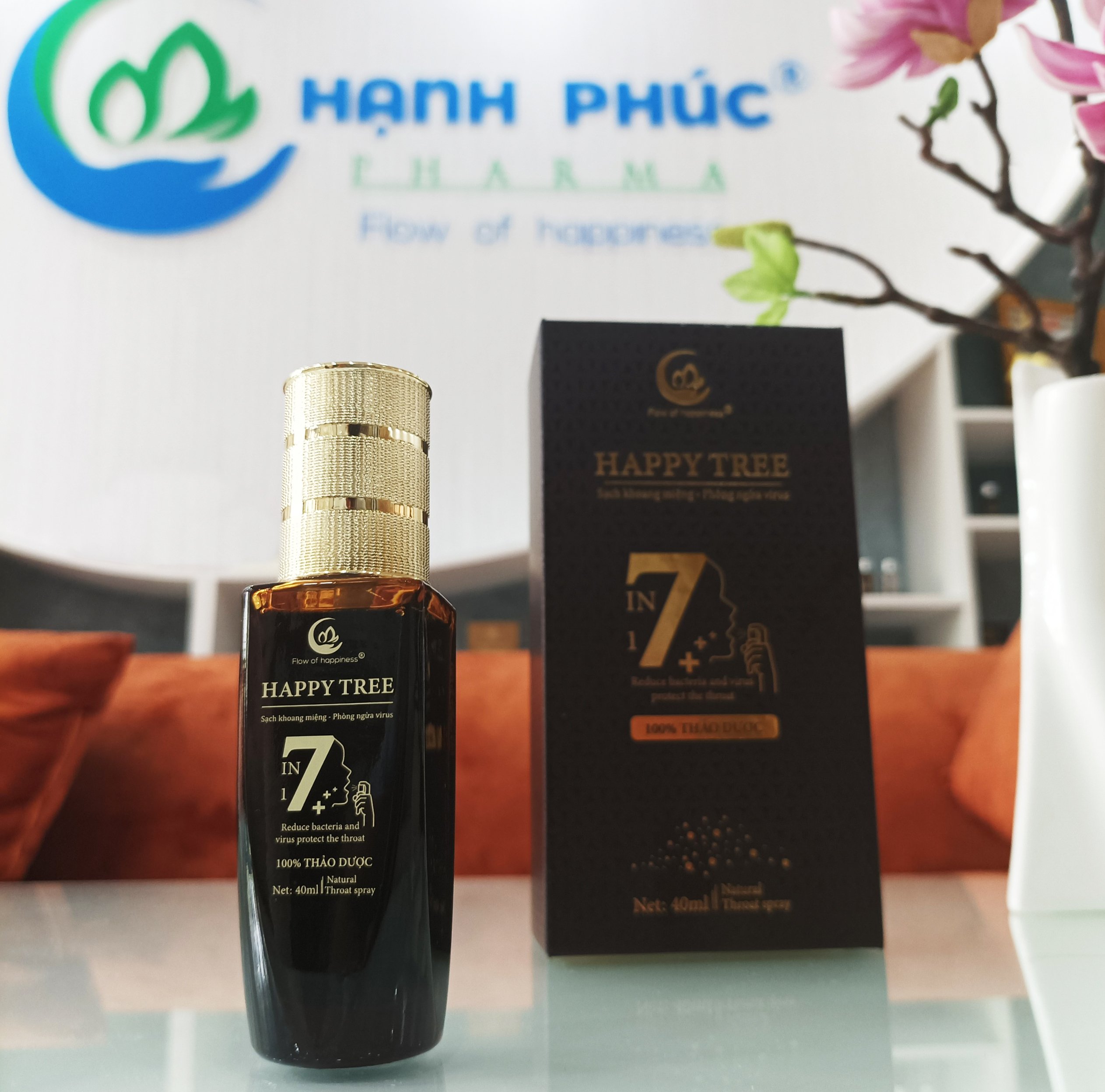 Hộp 7 Lọ Tinh Dầu Hạnh Phúc Hương Sả Chanh Oải Hương Xông Phòng Hỗ Trợ Làm Sạch Không Khí Ngăn Ngừa Vi Khuẩn Đuổi Muỗi 20ml