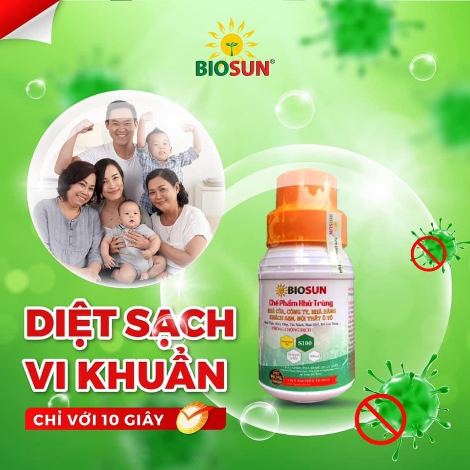 CHẾ PHẨM KHỬ TRÙNG SINH HỌC BIOSUN Nano Bạc diệt 99,99% vi khuẩn - KHỬ TRÙNG SỐ 1 AN TOÀN VIỆT NAM - Hàng chính hãng