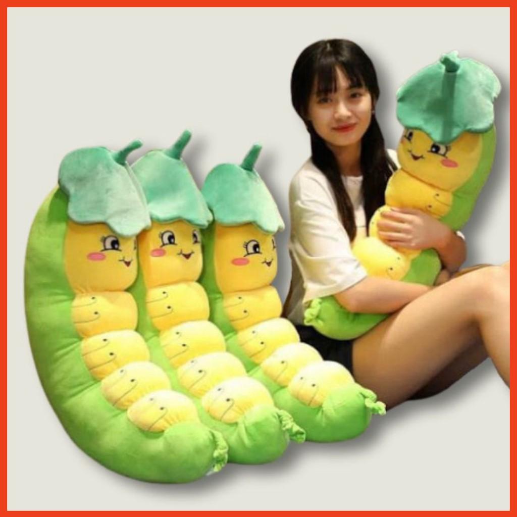 Gấu Bông Sâu Đậu - Thú Nhồi Bông Sâu Đậu Cao Cấp 100% là bông gòn 3D - Siêu mềm mịn SM744