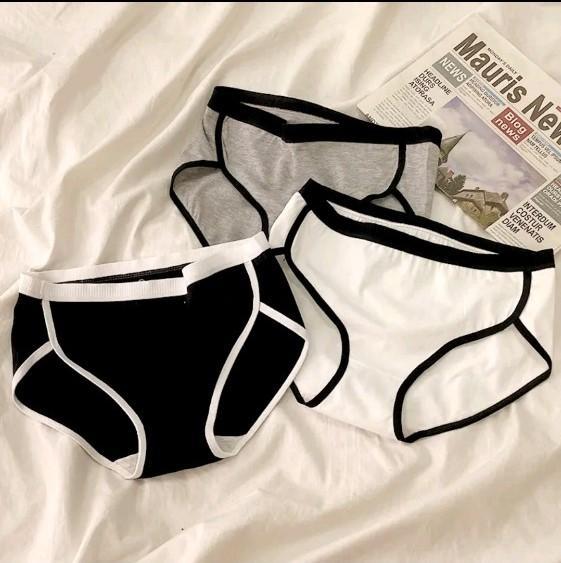 Quần lót nữ thể thao COTTON CÓ VIỀN, thấm hút mồ hôi tốt, mềm mịn, chất vải thoáng mát Women Ghi - Ghi, Ghi
