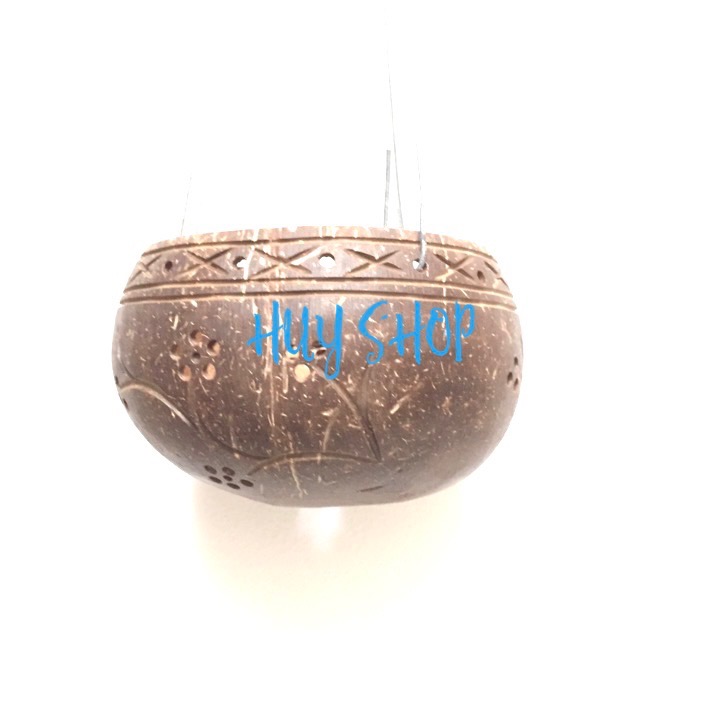 COMBO 5 CÁI GIỎ GÁO DỪA TRANG TRÍ + MÓC KẼM 10X09CM