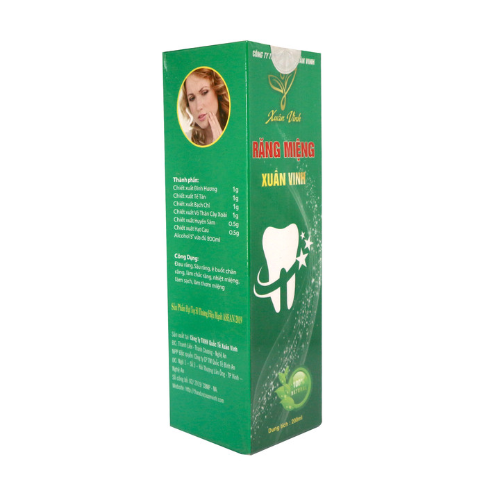 Răng Miệng Xuân Vinh 200ml – Sản phẩm chăm sóc răng miệng – Giảm đau răng, sâu răng, ê buốt răng, chắc răng, nhiệt miệng