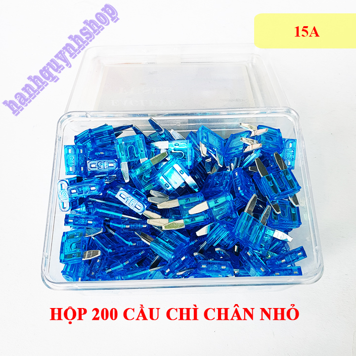 Hộp 200 cầu chì ô tô chân nhỏ 10A 15A 20A 25A 30A loại đẹp