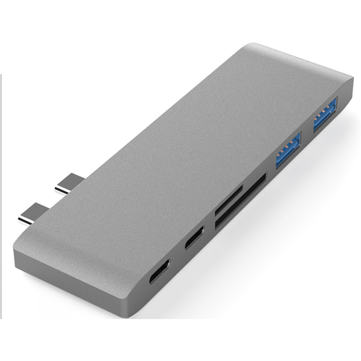 Hub chia USB Type-C 6 Cổng sang SD/TF/ USB 3.0 hỗ trợ sạc USB-C
