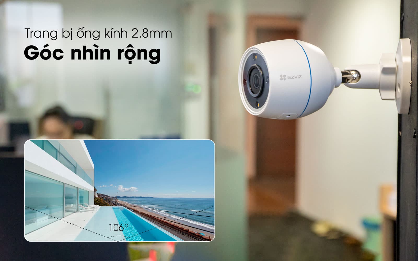 Camera IP Wifi Ezviz H3C 2MP Ngoài Trời Có Mic Thu Âm - Hàng chính hãng