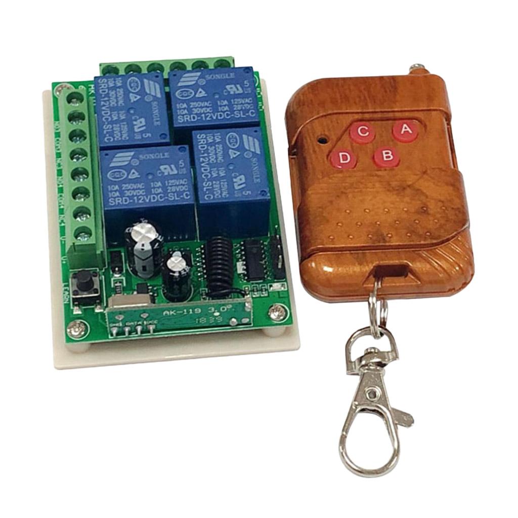 4CH Mini Relay Wireless RF Remote Control Switch -Power LED Lamp Controller, Micro Receiver Transmitter 433Mhz