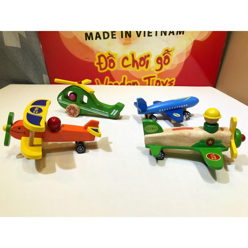 Bộ sưu tập máy bay đồ chơi gỗ cho bé – combo 4 loại