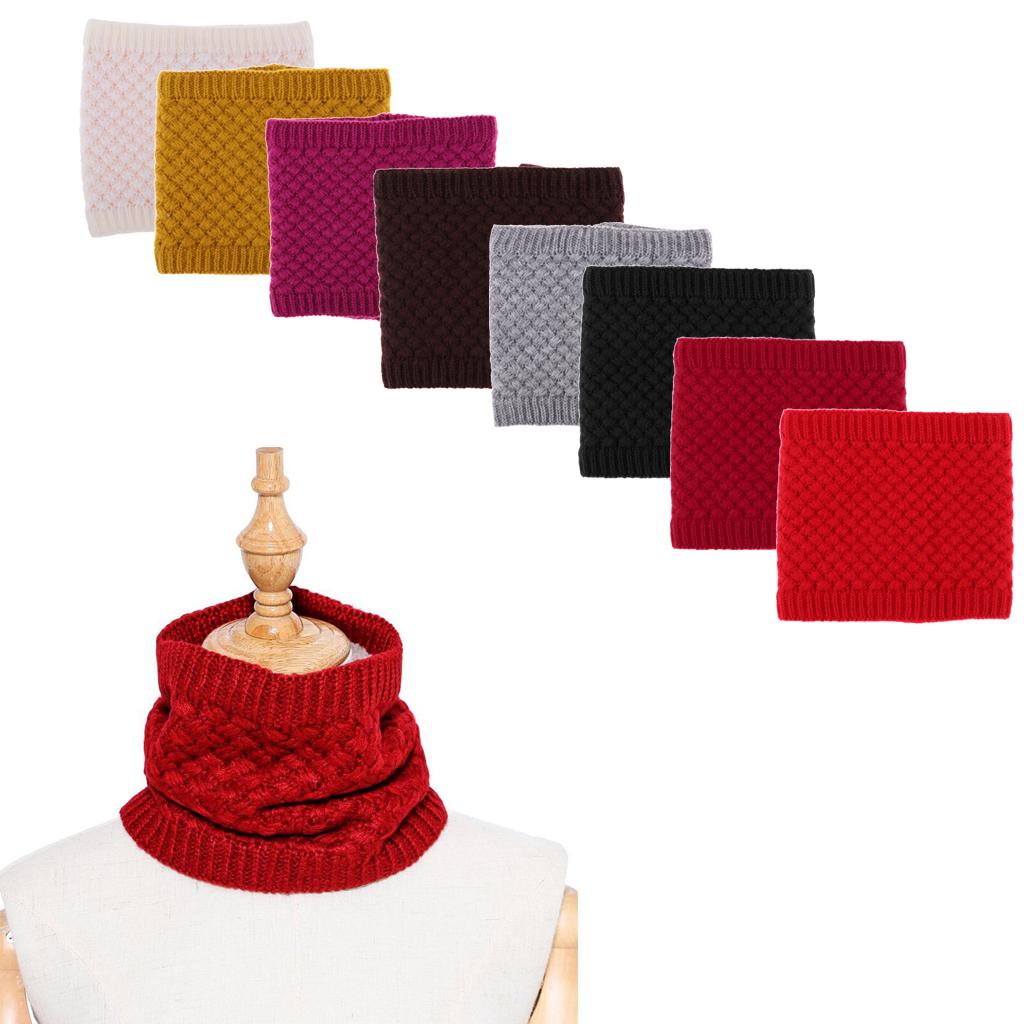 Windproof Fleece Winter Warm Scarf Neck Loop Warmer Neckerchief White