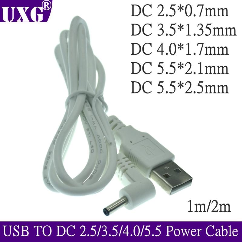 2m 1m USB đến DC 3,5*1.35mm 2.0*0,6mm 2,5*0,7mm 4.0*1.7mm 5,5*2.1mm 5.5*2.5mm cắm DC 5V 2A Jack