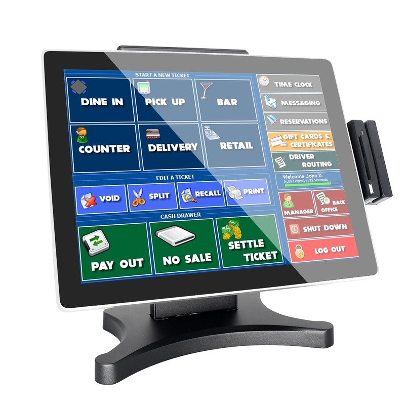 Máy tính tiền 15 inch Hệ thống Pos bán lẻ Hệ thống Pos màn hình kép Máy tất cả trong một máy tính bảng