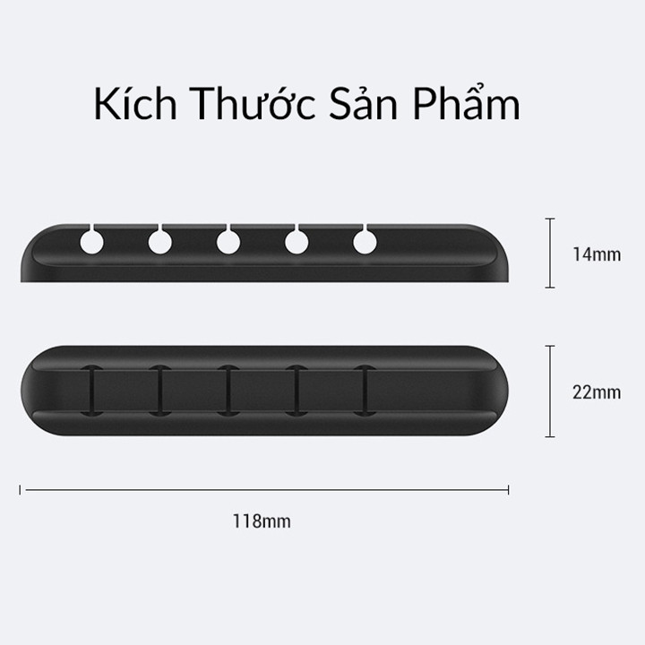 Phụ kiện giữ dây cáp sạc Giá Silicon mini cố định dây cáp sạc cho các thiết bị điện tử trên bàn làm việc - Hàng chính hãng