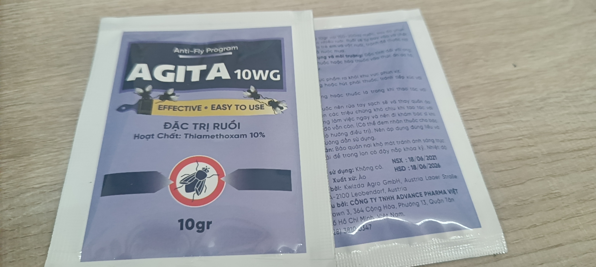 Thuốc Diệt Ruồi Agita 10WG - Gói 10g - Diệt Ruồi Hiệu Quả - Hàng Nhập Khẩu