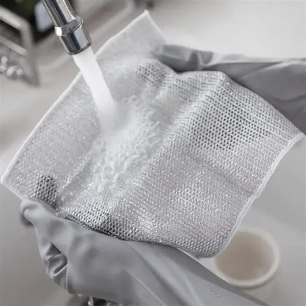 Set 10 Giẻ Lau Bếp Dây Kim Loại, Lau Máy Rửa Bát Vải Lau Lưới Đa Năng Chống Mài Mòn, Tấm Cọ Rửa Tiện Ích - Hàng CHinh Hãng MINIIN