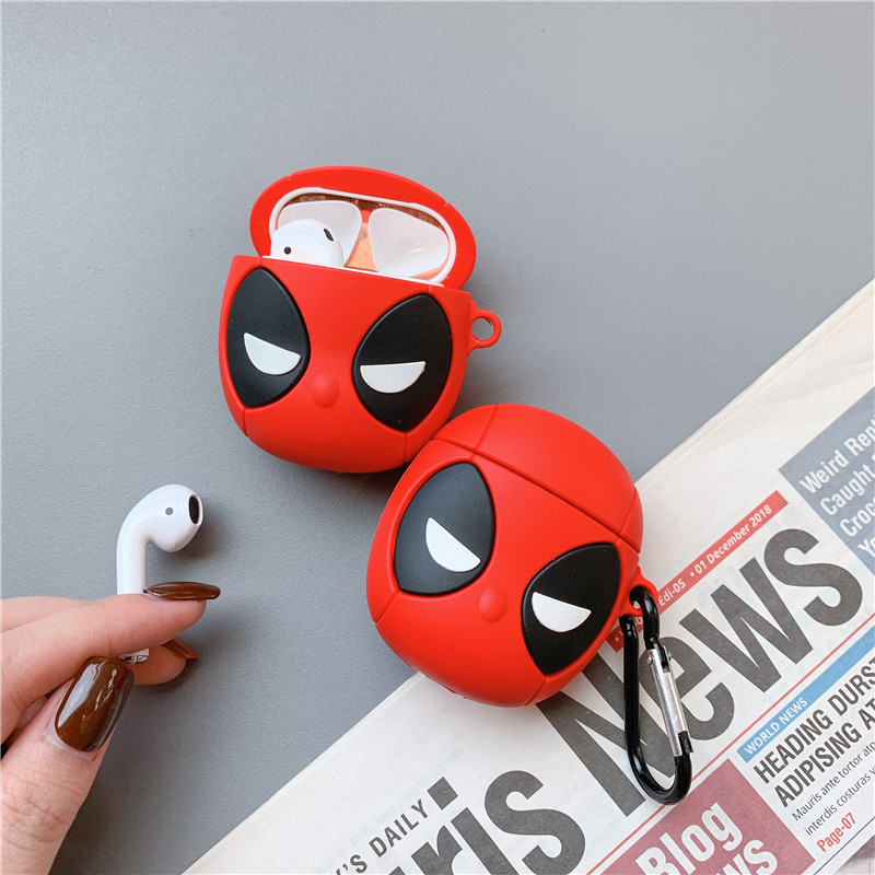 Airpods case -  Ốp bảo vệ dành cho Airpod 1/2 - Deadpool và móc khóa