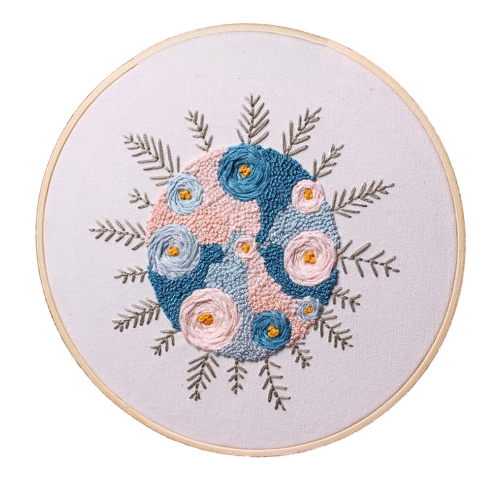 Embroidery Starter Kit Flower Pattern Cross Stitch Needlework Craft Flower_1