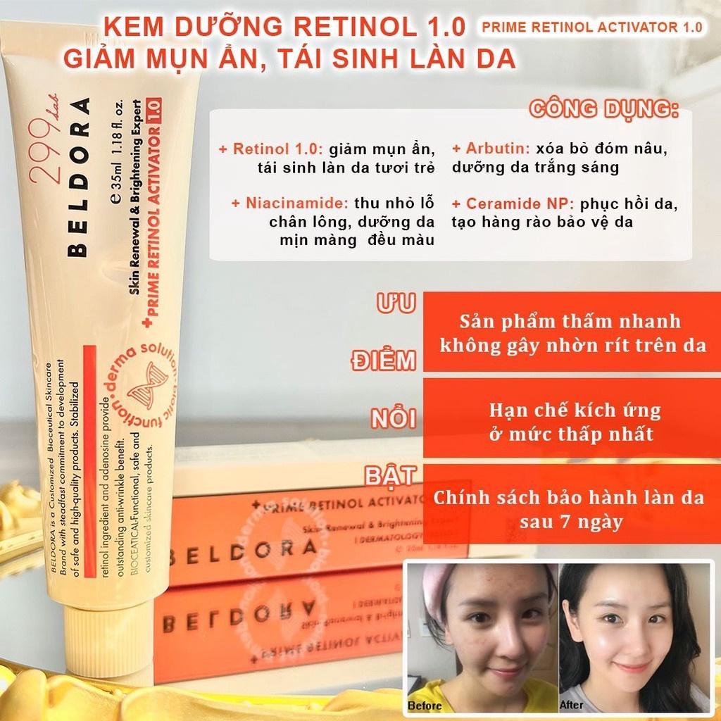 Kem Dưỡng Retinol Trẻ Hóa, Ngăn Ngừa Nếp, Căng Bóng Da Beldora 299 Prime Retinol Activator 35ml