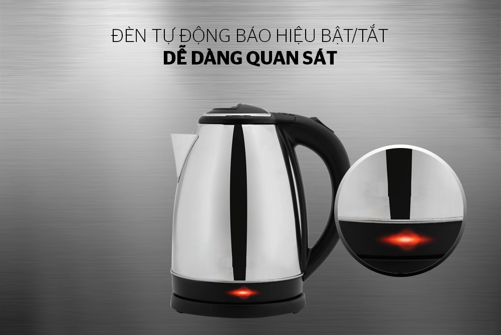 Ấm Siêu Tốc Điện Inox RKST-02 - Hàng Chính Hãng
