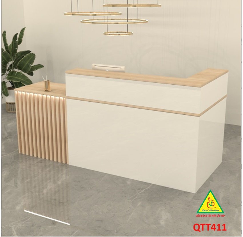 QUẦY LỄ TÂN, QUẦY TIẾP TÂN, QUẦY TÍNH TIỀN, QUẦY THU NGÂN QTT411 - Nội thất lắp ráp Viễn Đông Adv