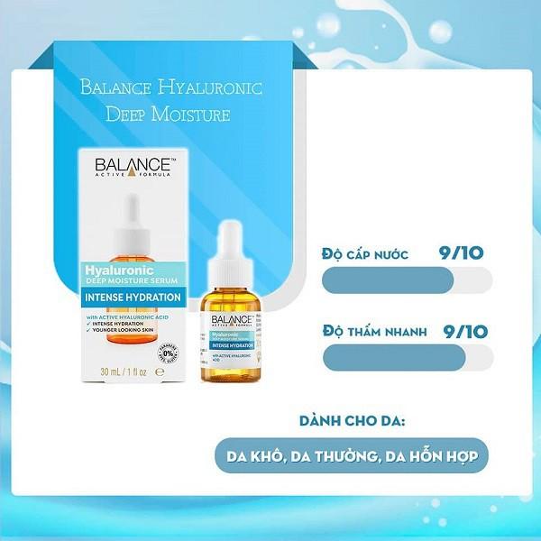 Combo cấp nước và Tinh chất dưỡng mắt Balance ( Serum Hyaluronic30ml, dưỡng mắt 15ml)