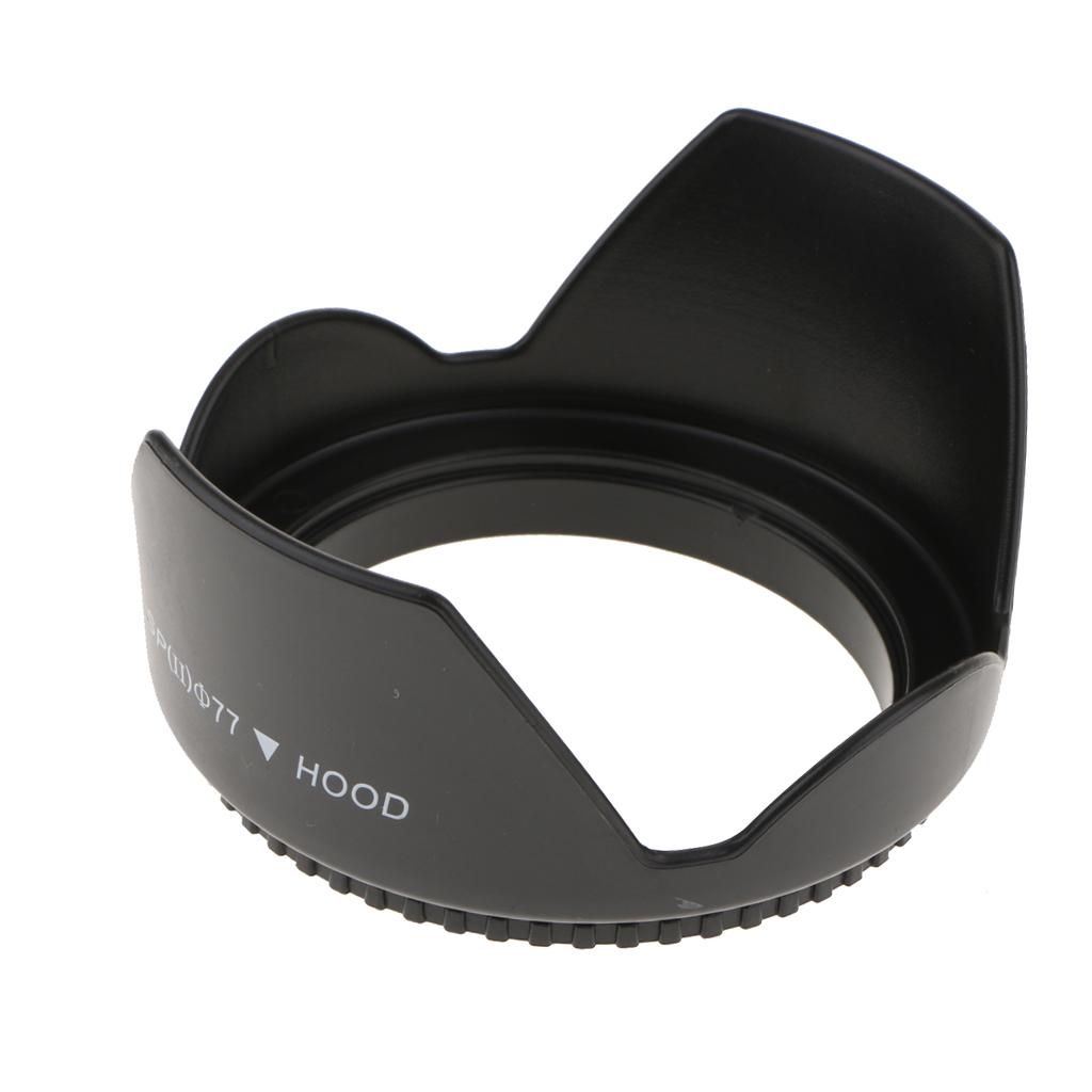 77mm Screw Mount Reversible Tulip Flower Crown Petal Shaped Camera Lens Hood