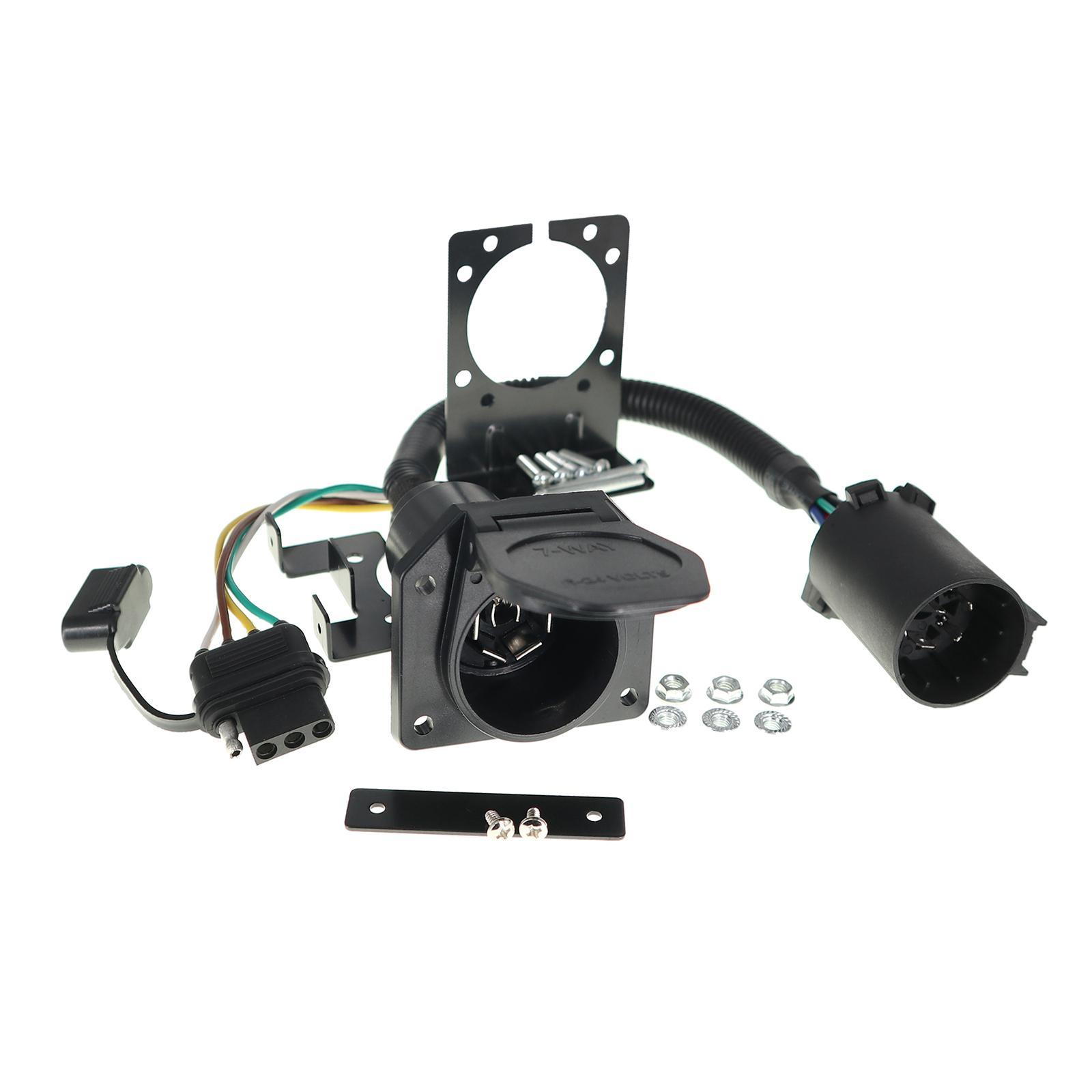 Trailer Wiring Adapter 4 Pin Sockets and 7 Pin Plug Weatherproof Hardware