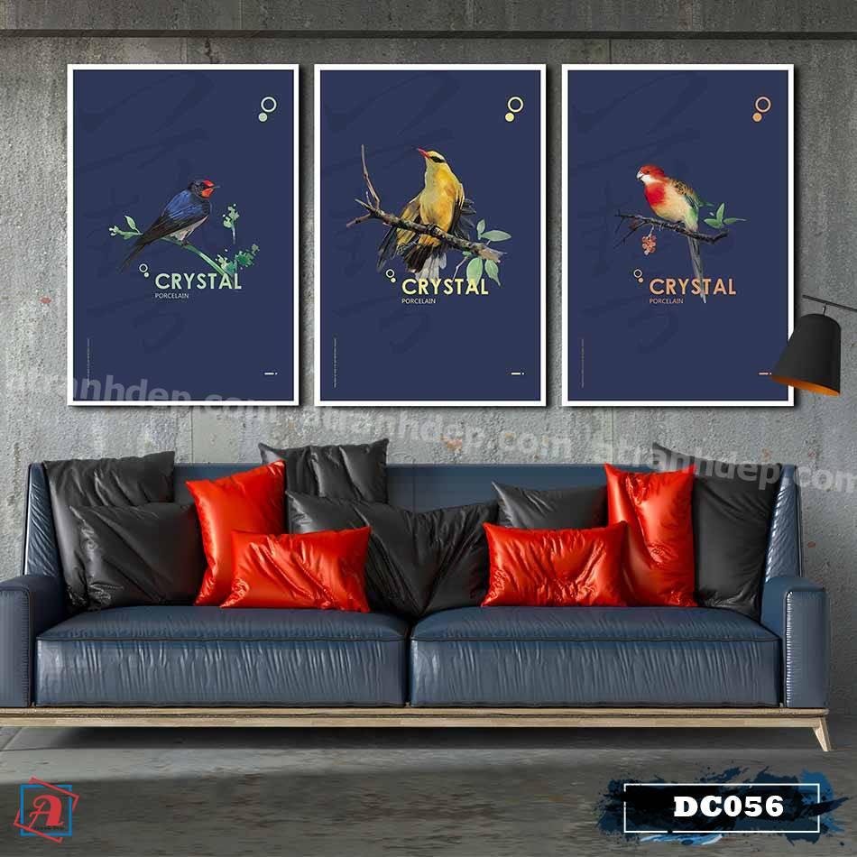 Bộ 3 tranh canvas treo tường Decor ba chú chim – DC056