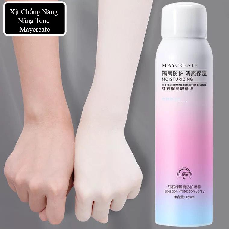 Xịt chống nắng MayCreate nâng tone,chống nước 150ml
