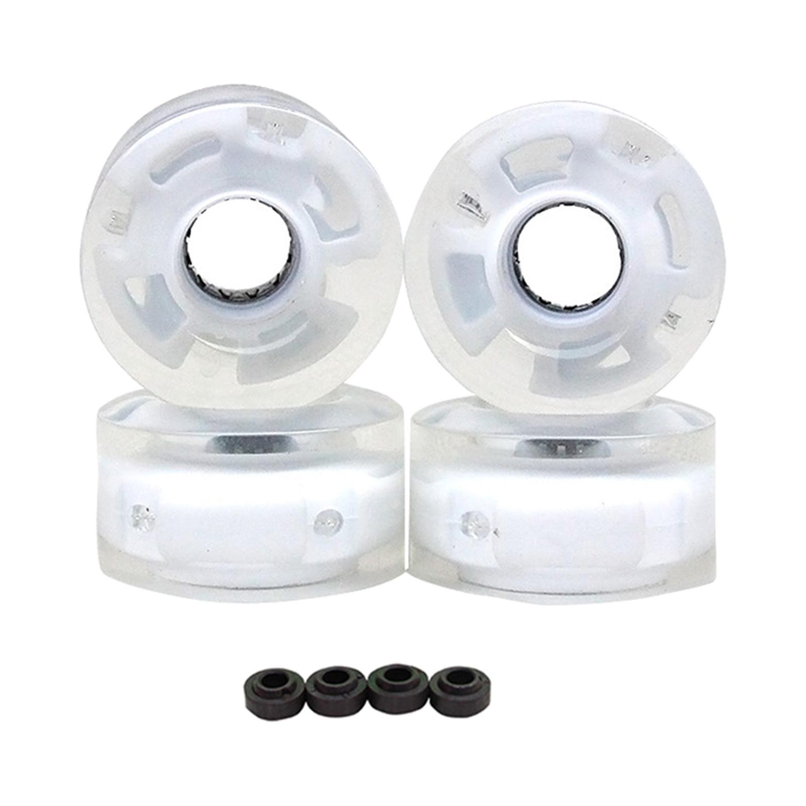 4pcs Roller Skate Wheels Light Flash for Double Row Skating Blue