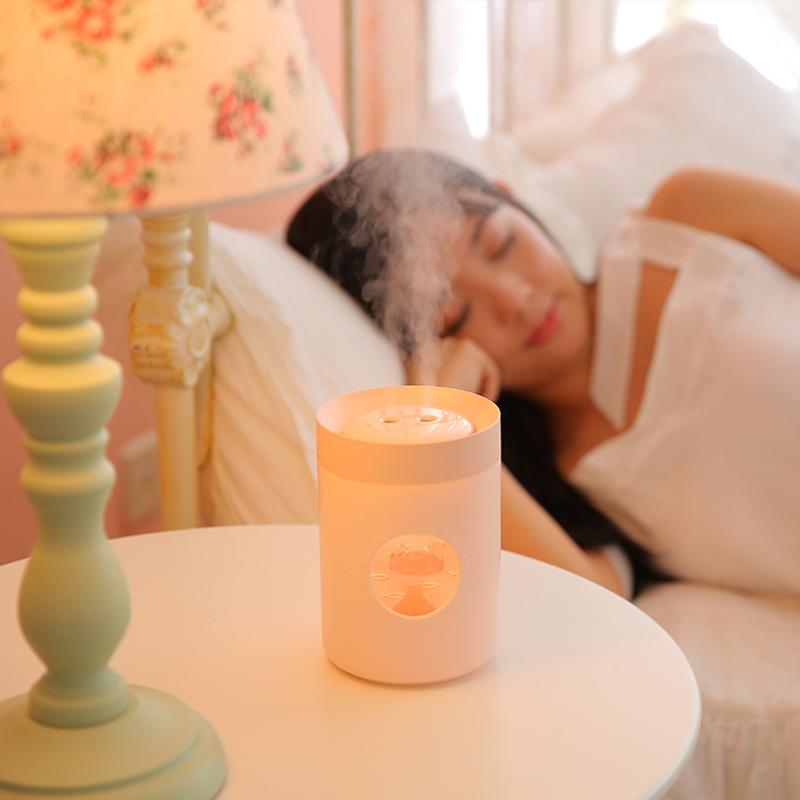 Pha Lê Máy Phun Sương Tạo Độ Ẩm USB Không Dây Máy Khuếch Tán Tinh Dầu Phun Sương Tạo Xịt LED Muối Thoáng Mát Sương Máy Phun Sương Tạo Độ Ẩm