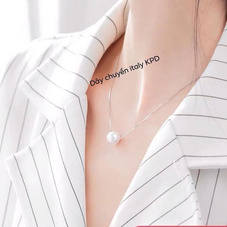 Dây chuyền bạc Ý mặt hạt giả trai MS80