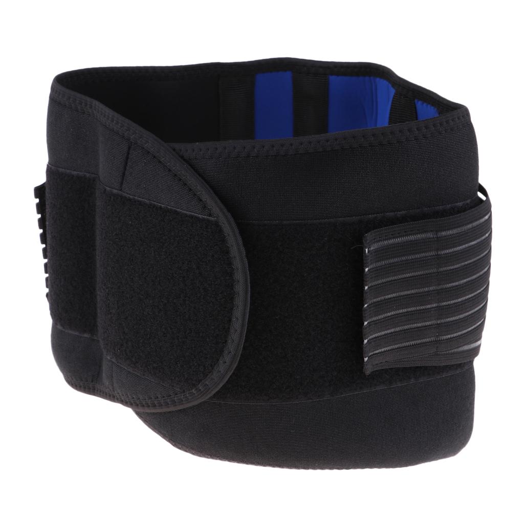 Sports Neoprene Back Support Brace Waist Protective Belt-Black&Blue S