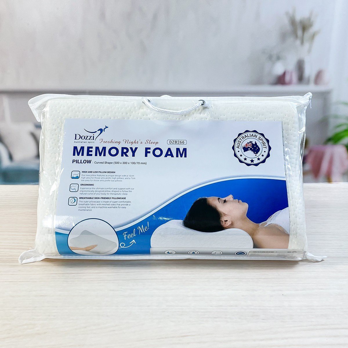 Gối Cao Su Non Ngủ Ngon MEMORY FOAM DOZZI DZB266 - Thương Hiệu Úc - Hàng Chính Hãng