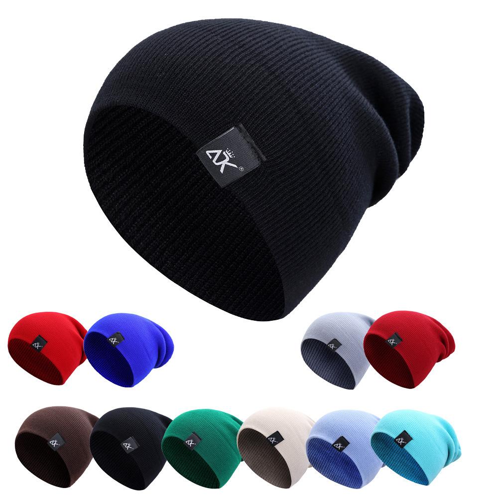 Adk Nón Len Ấm Áp Bò Cho Nam Hip Hop Mùa Đông Nón Unisex Màu Bonnet Thường Ngày Skullies Beanies Mùa Thu mũ Lưỡi Trai Cho Người Lớn Color: Light blue