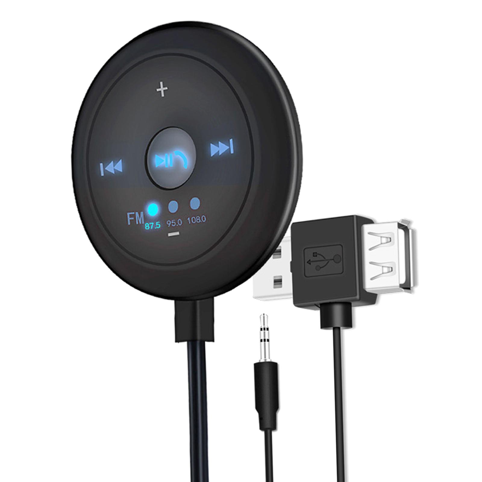 2x2 in 1 FM Bluetooth 5.0 Transmitter Receiver AUX Audio Adapter for Car TV