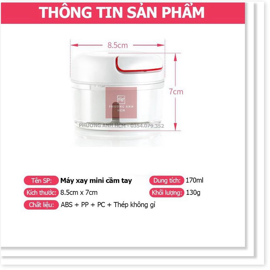 Máy Xay Thực Phẩm (Tỏi, Ớt, Gừng, Thịt, Cá,...) Cầm Tay Đa Năng - Dụng Cụ Xay Nghiền Tỏi Ớt Mini Food Chopper