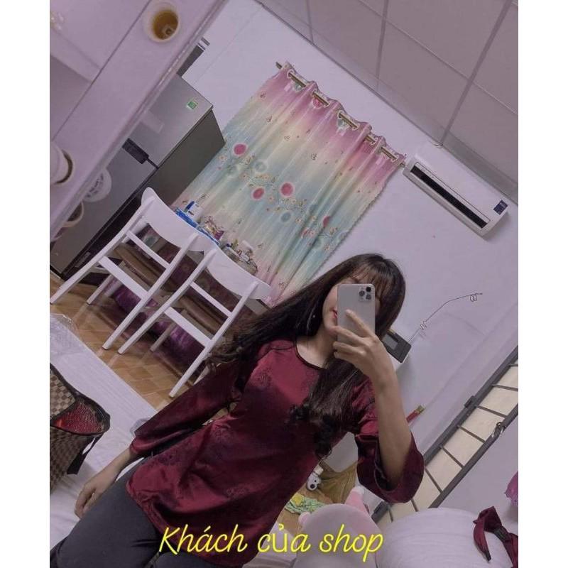 Bộ lam đi chùa đủ size áo bà ba lụa gấm loại 1 mềm mịn