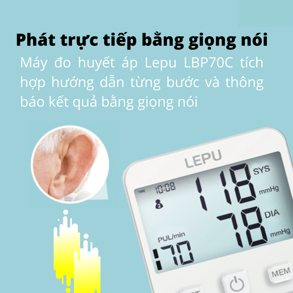 Máy đo Huyết áp bắp tay Lepu LBP 70C chính hãng, hàng sẵn kho, freeship