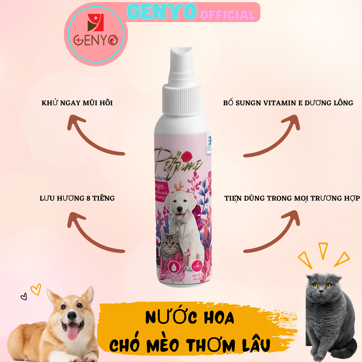 Nước hoa khử mùi thơm lâu cho chó mèo Petfume 100ml