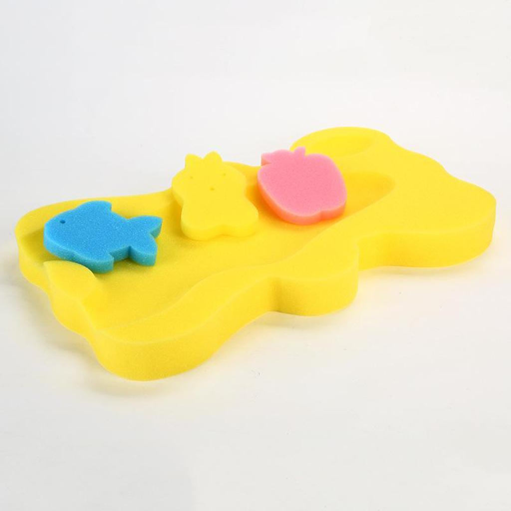 2pcs Cute Bath Sponge Infant Bath Cushion Comfy And Skid Proof Bathing Mat